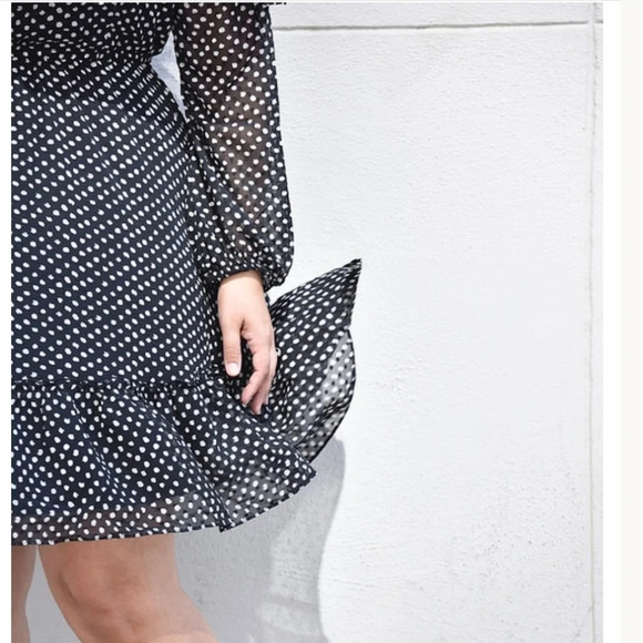 Lane Bryant Size 14 Polka Dot Black and White Knee Length Romantic - Picture 4 of 6